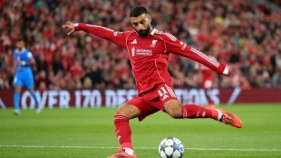 Mohamed Salah durante un partido con el Liverpool