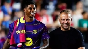 Hansi Flick y Marcus Rashford
