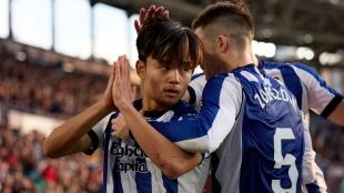 Takefusa Kubo pide perdón tras anotar un gol con la Real Sociedad